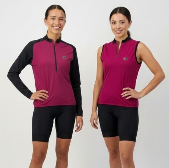 Pearl Izumi Tops - Pearl Izumi 2 Pc Lot Cycling Biking 3/4 Zip Tank & 1/4 Zip Pullover Pink Sz S